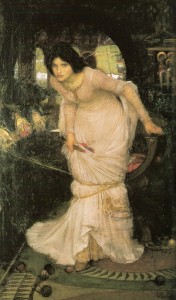 waterhouse-the-lady-of-shallot-looking-at-lancelot